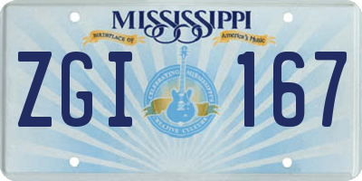 MS license plate ZGI167