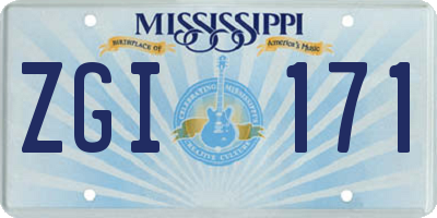 MS license plate ZGI171