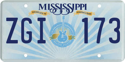 MS license plate ZGI173