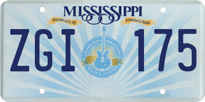 MS license plate ZGI175