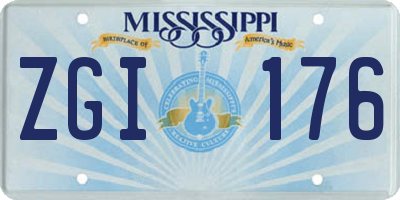 MS license plate ZGI176