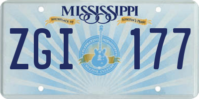 MS license plate ZGI177