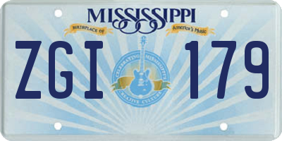 MS license plate ZGI179