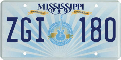 MS license plate ZGI180