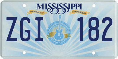 MS license plate ZGI182