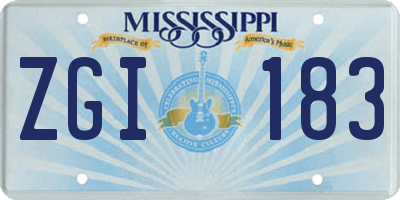 MS license plate ZGI183