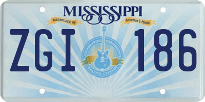 MS license plate ZGI186