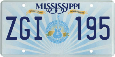 MS license plate ZGI195