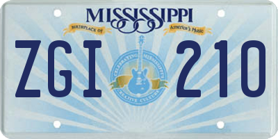 MS license plate ZGI210