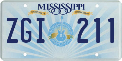 MS license plate ZGI211