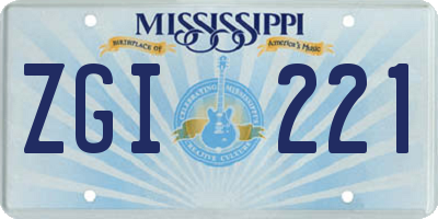 MS license plate ZGI221