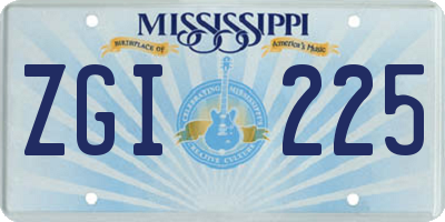 MS license plate ZGI225