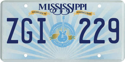 MS license plate ZGI229