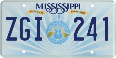 MS license plate ZGI241