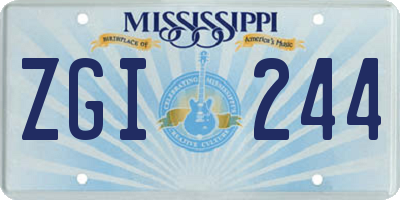 MS license plate ZGI244