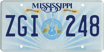 MS license plate ZGI248