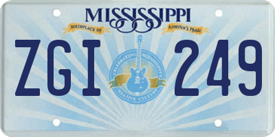 MS license plate ZGI249