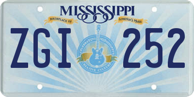 MS license plate ZGI252