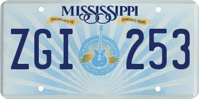 MS license plate ZGI253