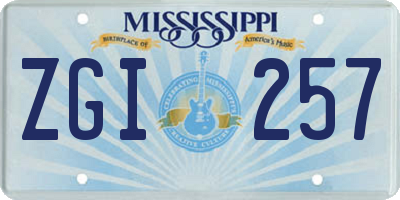 MS license plate ZGI257