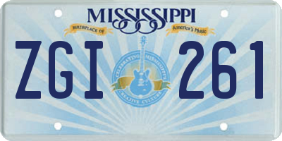 MS license plate ZGI261