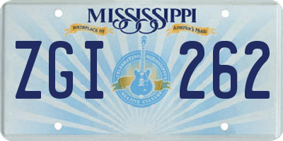 MS license plate ZGI262