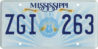 MS license plate ZGI263