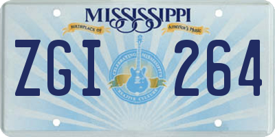 MS license plate ZGI264