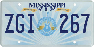 MS license plate ZGI267