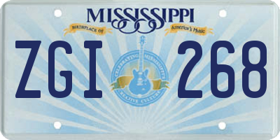 MS license plate ZGI268