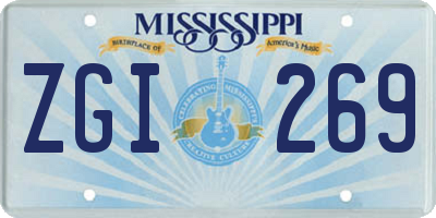 MS license plate ZGI269