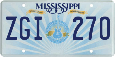 MS license plate ZGI270