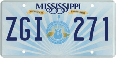 MS license plate ZGI271