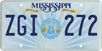 MS license plate ZGI272