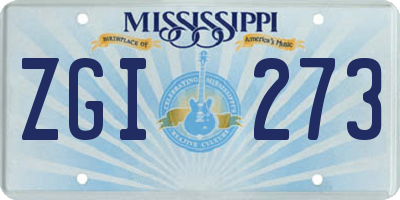 MS license plate ZGI273