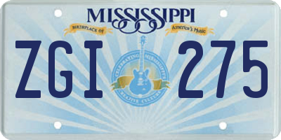 MS license plate ZGI275