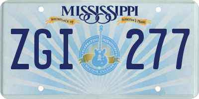 MS license plate ZGI277