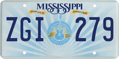 MS license plate ZGI279