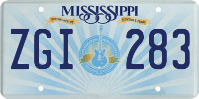 MS license plate ZGI283