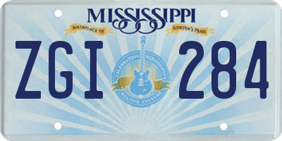MS license plate ZGI284