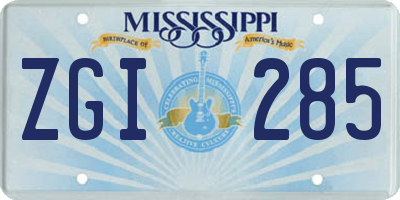 MS license plate ZGI285