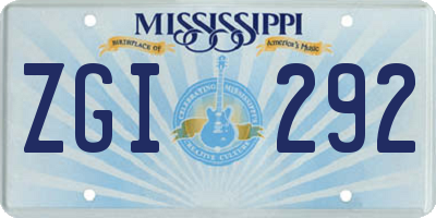 MS license plate ZGI292