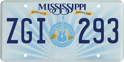 MS license plate ZGI293