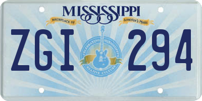 MS license plate ZGI294