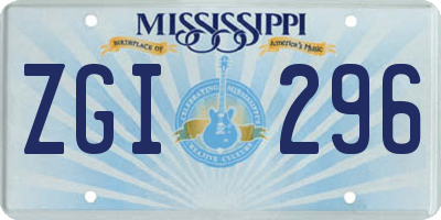 MS license plate ZGI296