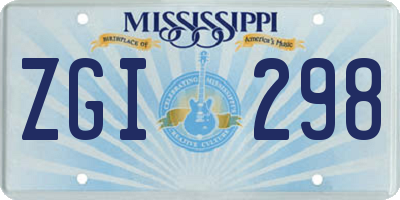 MS license plate ZGI298