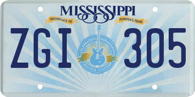 MS license plate ZGI305