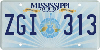 MS license plate ZGI313
