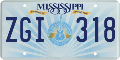 MS license plate ZGI318