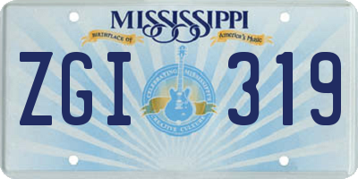 MS license plate ZGI319